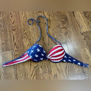 Xhilaration Red, White & Blue Stars and Stripes Triangle Bikini Top